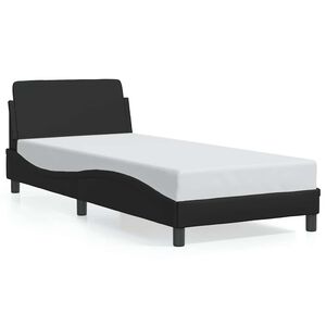 vidaXL R&aacute;m postele Dover čern&yacute; 90x190 cm uměl&aacute; kůže