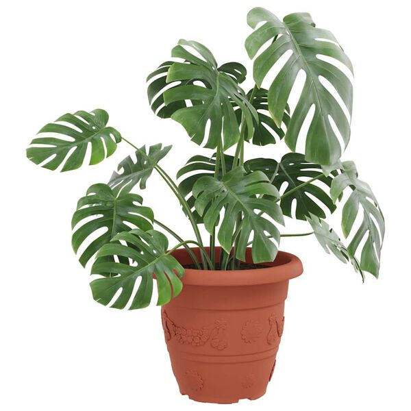 vidaXL Kulat&yacute; květin&aacute;č 6 pcs Cihlově červen&aacute; &Oslash; 26 x 21.5 cm Plast