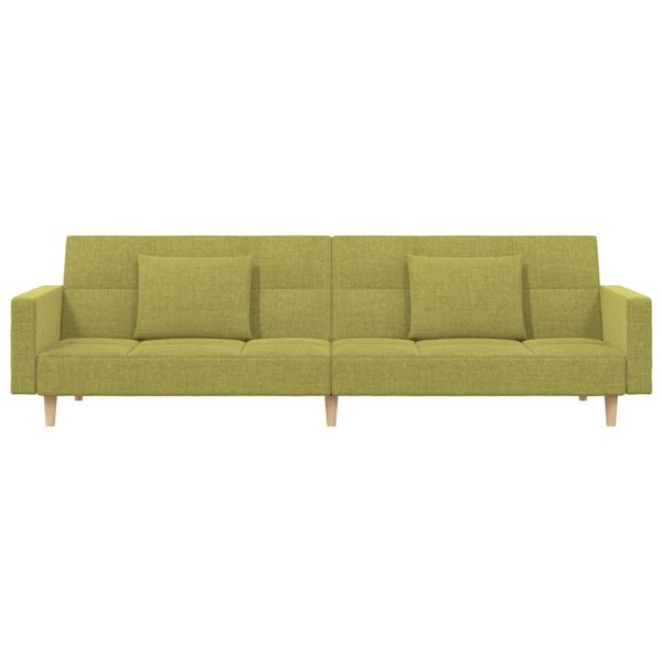 vidaXL 2m&iacute;stn&aacute; rozkl&aacute;dac&iacute; pohovka se 2 pol&scaron;t&aacute;ři zelen&aacute; textil