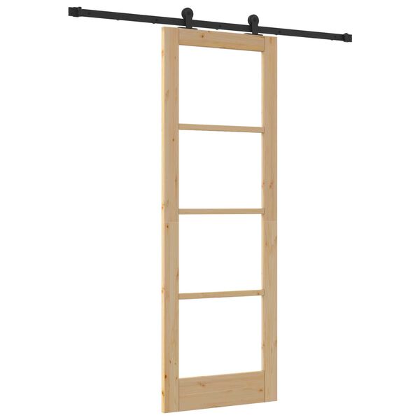 vidaXL Posuvn&eacute; dveře ORKDAL Přirozen&aacute; a čern&aacute; 73,5 x 211 cm