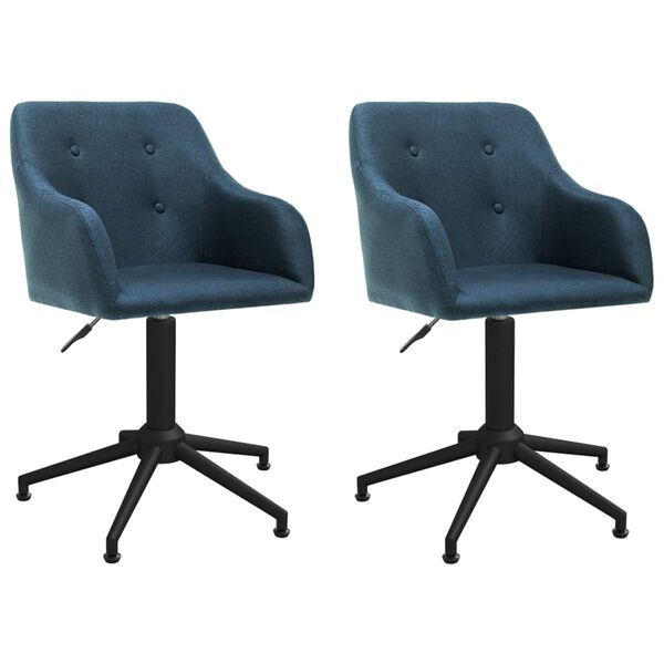vidaXL Otočn&eacute; j&iacute;deln&iacute; židle 2 ks modr&eacute; textil