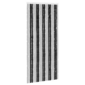 vidaXL Z&aacute;clona proti hmyzu Chenille &Scaron;ed&aacute; a čern&aacute; 90 x 200 cm 100% PP