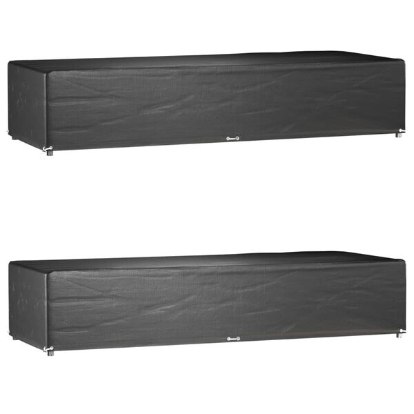 vidaXL Plachty na zahradní lehátko 2 ks 12 oček 205 x 75 x 40 cm PE