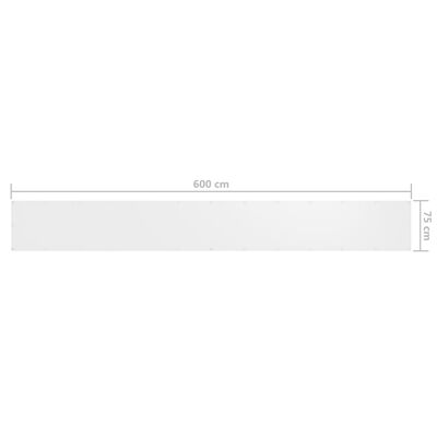 vidaXL Balkónová zástěna bílá 75 x 600 cm oxfordská látka