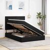 vidaXL Postel s &uacute;ložn&yacute;m prostorem a LED osvětlen&iacute;m Čern&aacute; 140 x 190 cm