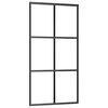 vidaXL Posuvn&eacute; dveře ESG sklo a hlin&iacute;k 102 x 205 cm čern&eacute;