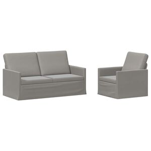 vidaXL Set pohovek 2 pcs Světle &scaron;ed&aacute; Samet