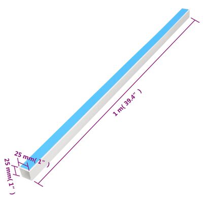 vidaXL Kabelová lišta samolepicí 25 x 25 mm 10 m PVC