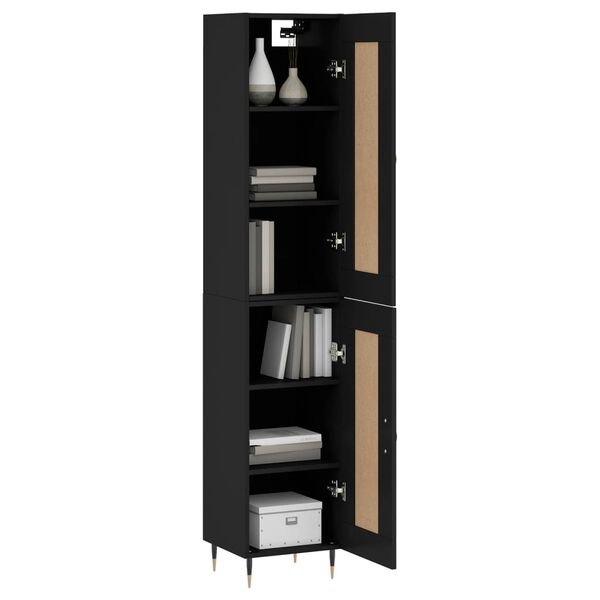 vidaXL Skř&iacute;ň highboard čern&aacute; 34,5 x 34 x 180 cm kompozitn&iacute; dřevo