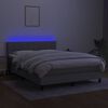 vidaXL Box spring postel s matrací a LED světle šedá 140x200 cm textil