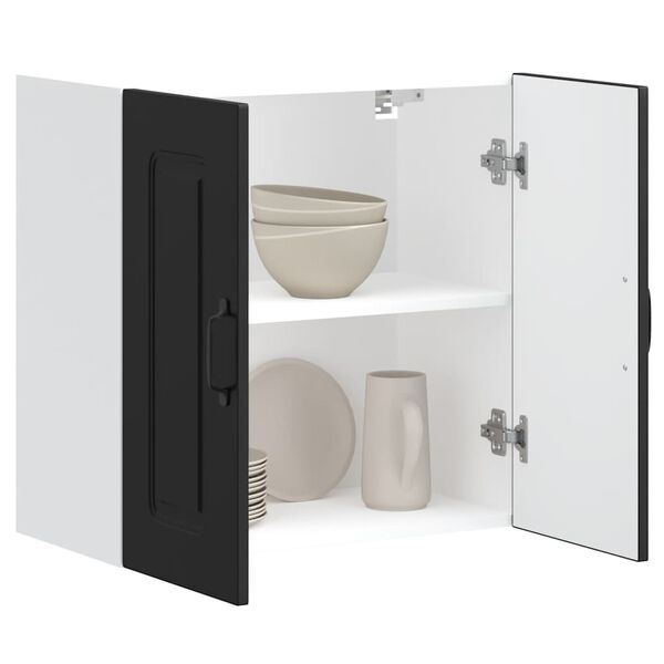 vidaXL Kuchyňská nástěnná skříňka "Kalmar" černý kompozitní