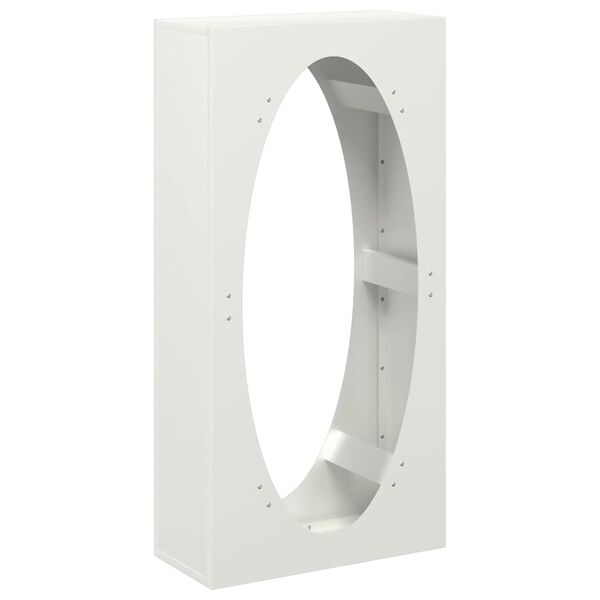 vidaXL Stojan na palivové dřevo bílý Ocel válcovaná za studena