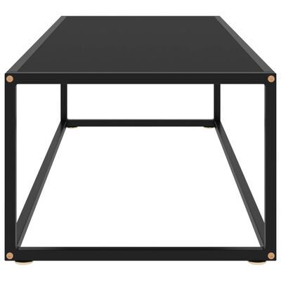 vidaXL Konferenční stolek černý s černým sklem 120 x 50 x 35 cm