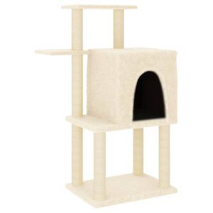 vidaXL &Scaron;krabadlo pro kočky se sisalov&yacute;mi sloupky kr&eacute;mov&eacute; 97 cm