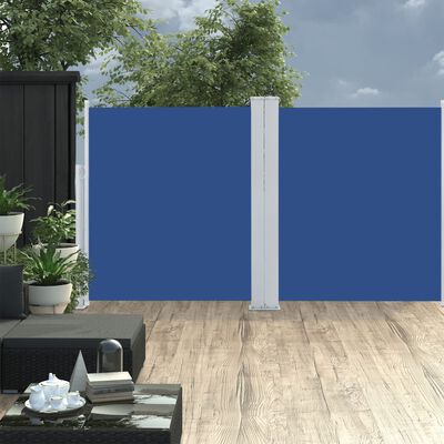vidaXL Zatahovací boční markýza / zástěna modrá 160 x 600 cm