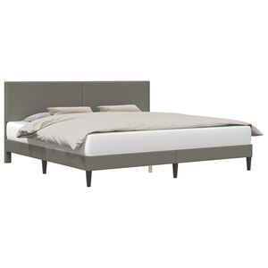 vidaXL R&aacute;m postele s čelo Světle &scaron;ed&aacute; 200 x 200 cm Žebrovan&aacute; l&aacute;tka