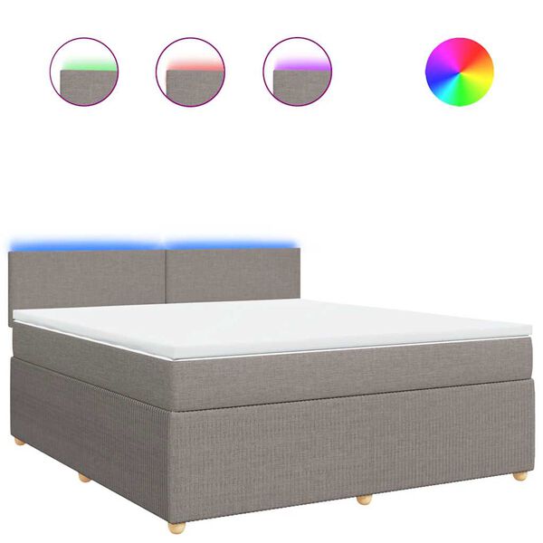 vidaXL Box spring postel s matrac&iacute; taupe 180x200 cm textil