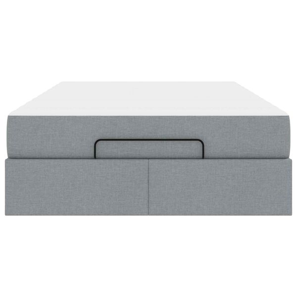 vidaXL R&aacute;m postele s matrac&iacute; s matrac&iacute; 2 pcs Světle &scaron;ed&aacute; textil