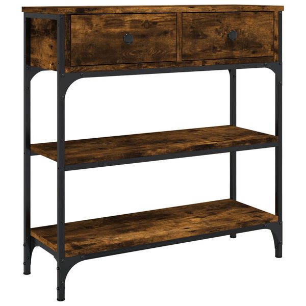 vidaXL Konzolový stolek kouřový dub 72,5 x 25 x 75 cm kompozitní dřevo