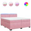 vidaXL Box spring postel s matrac&iacute; růžov&aacute; 200x200 cm samet