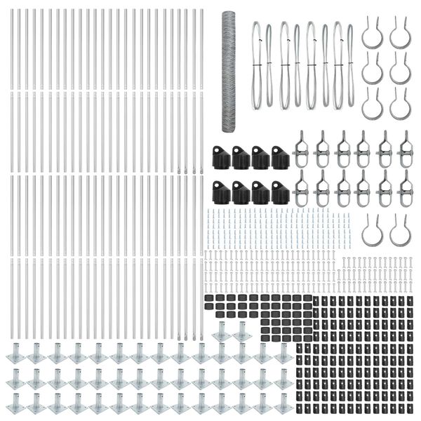 vidaXL Plotov&yacute; sloupek. Stř&iacute;brn&aacute; 100 x 1,2 m (36 mm mř&iacute;žka) Ocel