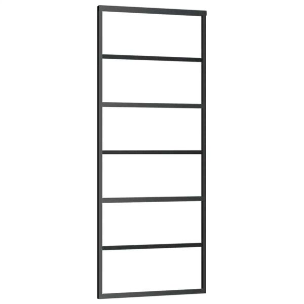 vidaXL Posuvn&eacute; dveře s kov&aacute;n&iacute;m 76x205 cm ESG sklo a hlin&iacute;k