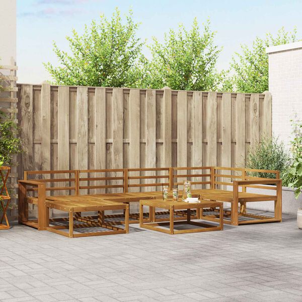 vidaXL Venkovn&iacute; pohovkov&aacute; souprava 7 pcs Př&iacute;rodn&iacute;