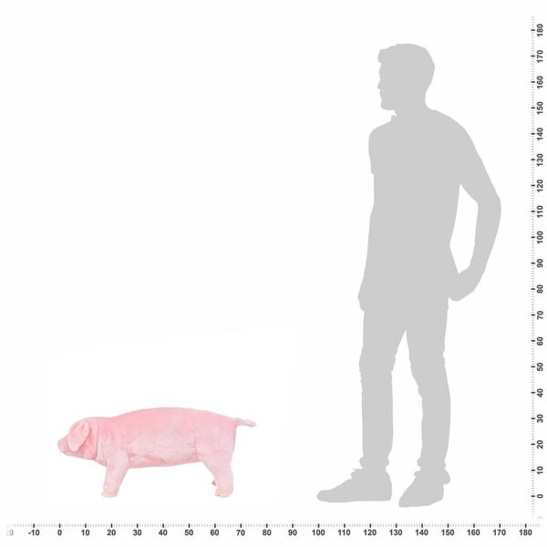 vidaXL Stoj&iacute;c&iacute; ply&scaron;ov&aacute; hračka prase růžov&eacute; XXL