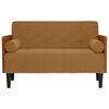vidaXL Pohovka Loveseat s podhlavn&iacute;kem, hněd&aacute;, 110 cm, samet
