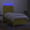 vidaXL Box spring postel s matrac&iacute; a LED zelen&aacute; 80 x 200 cm textil