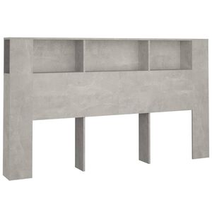 vidaXL Čelo postele s &uacute;ložn&yacute;m prostorem betonově &scaron;ed&eacute; 180x18,5x104,5cm