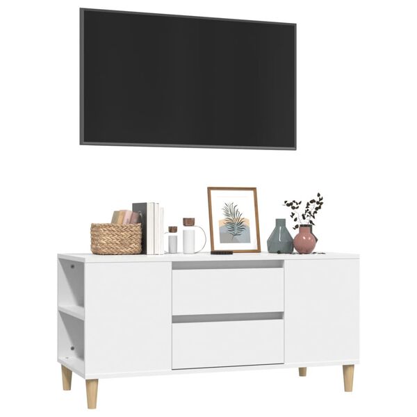 vidaXL TV skř&iacute;ňka b&iacute;l&aacute; 102x44,5x50 cm kompozitn&iacute; dřevo