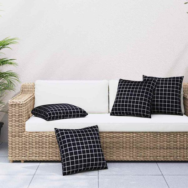 vidaXL Z&aacute;věsn&eacute; pol&scaron;t&aacute;ře Kostkovan&yacute; 4 pcs Čern&aacute; kostička 40 x 40 cm