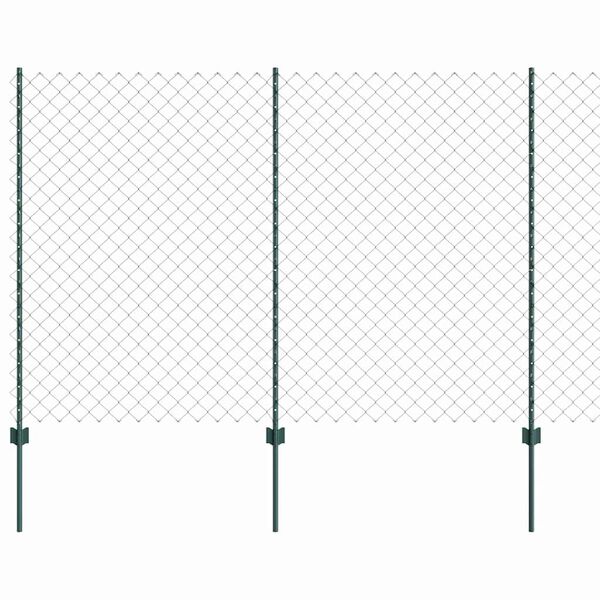 vidaXL Plot s sloupkem Zelen&aacute; 1,5 x 25 m Ocel