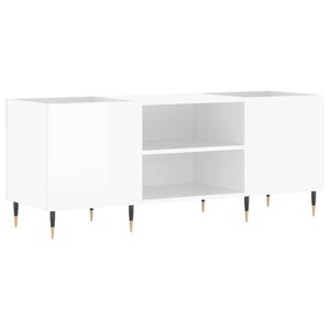 vidaXL Skř&iacute;ňka na LP desky leskl&aacute; b&iacute;l&aacute; 121x38x48 cm kompozitn&iacute; dřevo