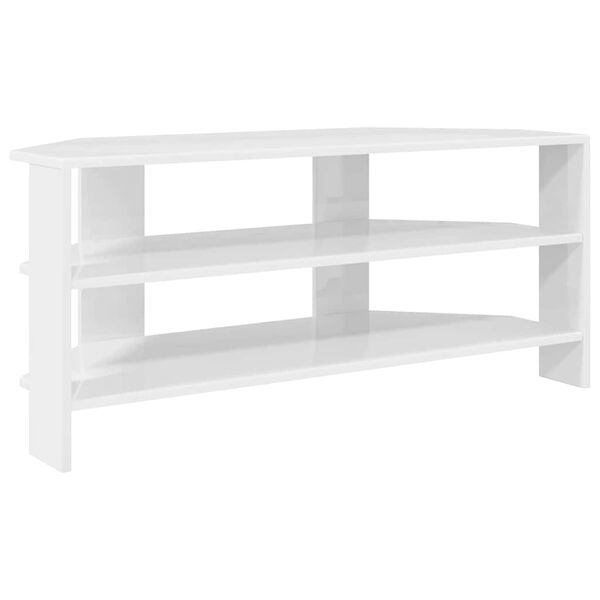 vidaXL Rohov&aacute;skř&iacute;ňnaTV Vysoce leskl&aacute; b&iacute;l&aacute; 102x40,5x45cm