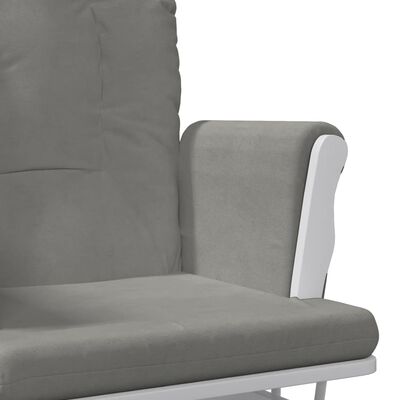 vidaXL Křeslo glider se stoličkou světle šedé textil