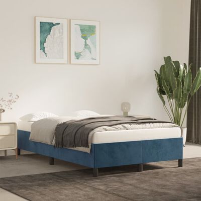 vidaXL Rám postele tmavě modrý 120 x 190 cm samet