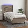 vidaXL Box spring postel s matrac&iacute; a LED taupe 80 x 200 cm textil