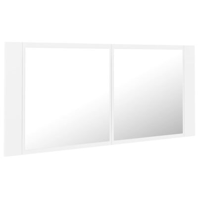 vidaXL LED koupelnová skříňka se zrcadlem bílá 100 x 12 x 45 cm akryl