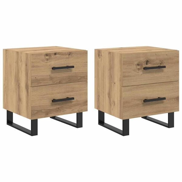vidaXL Nočn&iacute; skř&iacute;ňka 2 pcs Artisanov&yacute; dub 40 x 35 x 47,5 cm