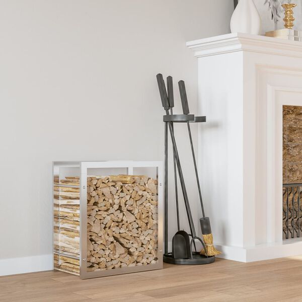 vidaXL Stojan na palivov&eacute; dřevo 50 x 28 x 56 cm nerezov&aacute; ocel