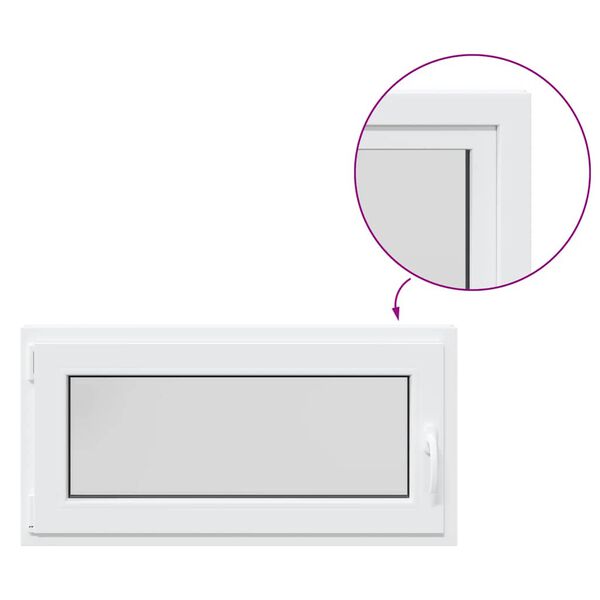 vidaXL Okno do sklepa "RISOR" 100x50 cm otevíravě-sklopné DIN levé bílé