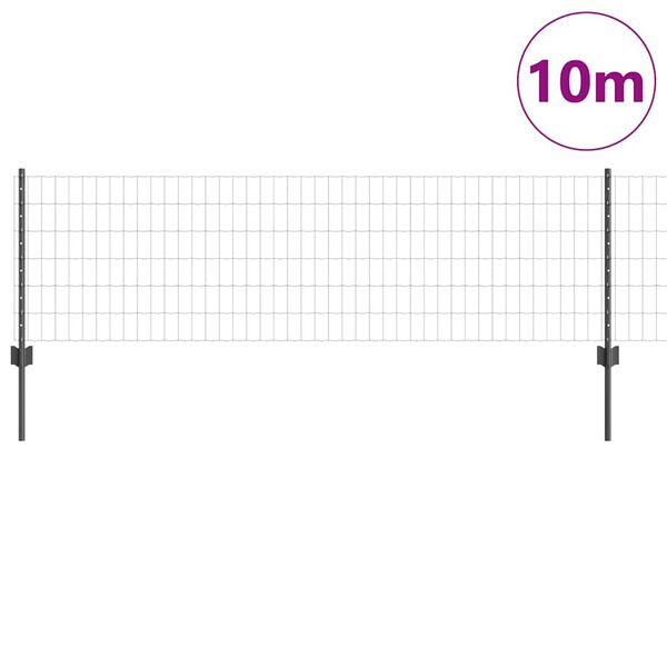 vidaXL Plot s sloupkem &Scaron;ed&aacute; 0,6 x 10 m Ocel a PVC