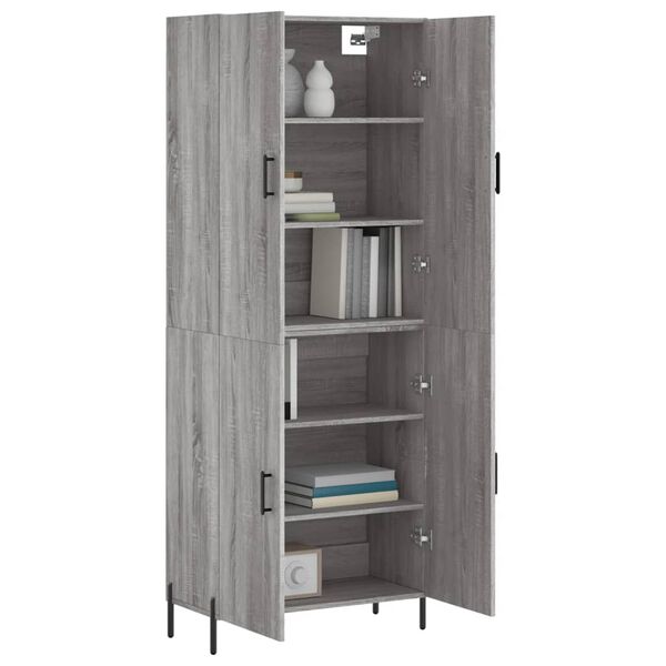 vidaXL Skř&iacute;ň highboard &scaron;ed&aacute; sonoma 69,5 x 34 x 180 cm kompozitn&iacute; dřevo