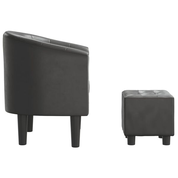 vidaXL Klubové křeslo s podnožkou šedé umělá kůže