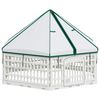vidaXL 6-panelov&yacute; ps&iacute; v&yacute;běh 122 x 106,5 x 82 cm Plast B&iacute;l&aacute; Skl&aacute;dac&iacute;