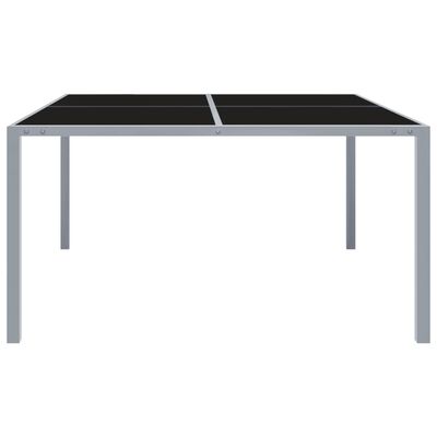 vidaXL Zahradní stůl 130 x 130 x 72 cm šedý ocel a sklo