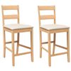 vidaXL Barov&eacute; stoličky s pol&scaron;t&aacute;ři 2 ks Př&iacute;rodn&iacute; masivn&iacute; dřevo Guma