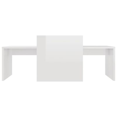 vidaXL Konferenční stolky bílé vysoký lesk 100x48x40 cm dřevotříska